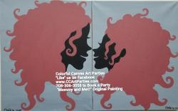 The image for "Mommy and Me" Class (No discounts/coupons) - Pre-Sketched Canvas